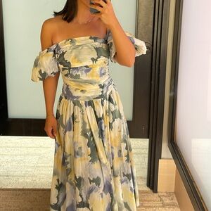 Abercrombie Emerson Dropped Waist Puff Sleeve Maxi Dress